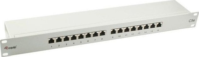 Patch panel Equip 327316, 16 porta RJ45, Cat.5e, gri e çelët