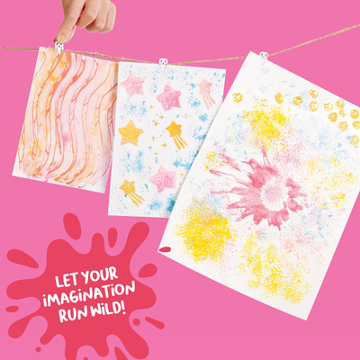 Set kreativ Paint Pops Pop N Splat Gallery Kit, mjete pikturimi, nga mosha 5 vjeç