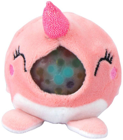 Set lodrash antistres LEAN Toys Squishy Plush, 6 copë, me rruza uji, formë pinguin dhe delfin