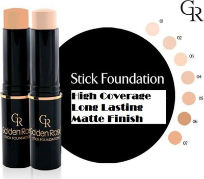 Стик пудра Golden Rose Stick Foundation, висока покривност, мат финиш