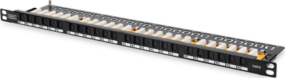 Patch panel Digitus CAT 6 Class E, 24 porta, pa mbrojtje (unshielded), i zi