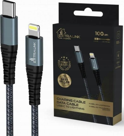 Kabllo USB C Extralink Smart Life, 120cm, 15W, e zezë