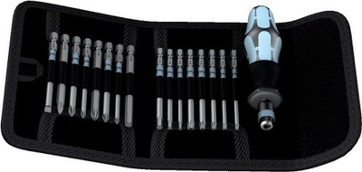 Set dore Wera Kraftform me 16 bite inoksi, 1/4\", 89mm, ngjyrë argjendtë