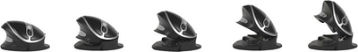 Mouse ergonomik BakkerElkhuizen Oyster, 6 butona, vertikal, i zi
