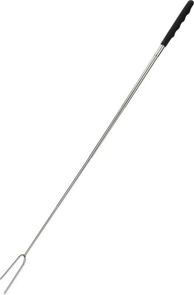 Shkop BBQ palosës për kamp, teleskopik 72 cm, çelik inox, dorezë gome