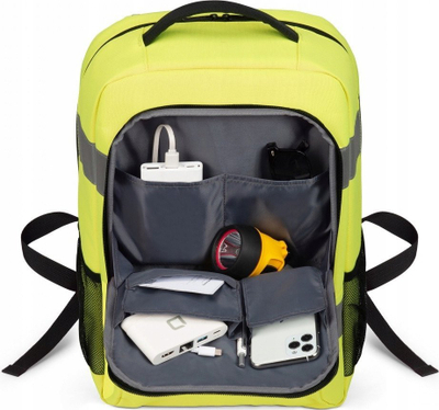 Shpinore Dicota Hi-Vis Base, 24L, material 600D RPET, e verdhë fluoreshente
