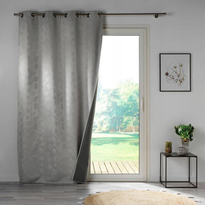 Perde blackout Douceur d'intérieur LUNELLA, jacquard, 140 x 260 cm, gri