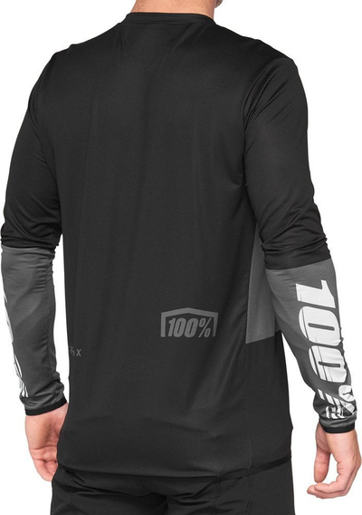 Bluzë çiklizmi 100% R-CORE X Jersey, me mëngë t’gjata, për burra, XL, e zezë