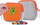 Çantë tualeti PIXIE CREW Zipper Pouch, neopren, panel silikoni, gri me panel portokalli