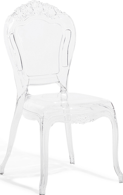 Set karrigesh ngrënieje Beliani Vermont, 2 copë, polikarbonat, transparente