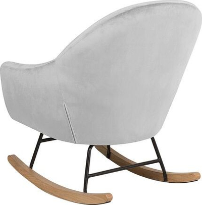 Karrige lëkundëse OXIE Velvet, metal, kadife, gri e çelët