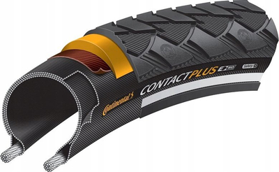 Gomë biçiklete Continental Contact Plus Reflex 700c, për e-bike, me brez reflektues, e zezë