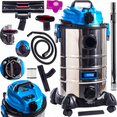 Fshesë me ujë dhe pluhur Güde GNT 30L, 1600W, depozitë 30L inox, blu e zezë