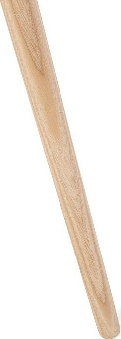 Llambë dyshemeje tripod, 140 cm, kornizë dru lisi, abažur pëlhure, e bardhë
