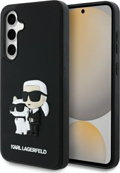 Mbulesë telefoni Karl Lagerfeld KLHCS24FE3DRKCNK, për Samsung S24 FE, hardcase 3D, e zezë