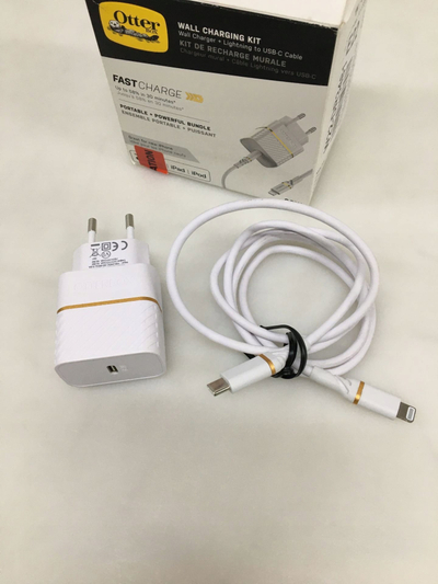 Karikues muri OtterBox EU 20W USB-C PD me kabllo USB-C në Lightning 1 m, i bardhë