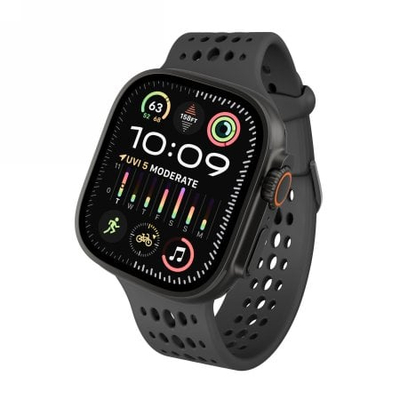 Rrip ore Decoded Ares O për Apple Watch 44–49mm, silikon, i zi