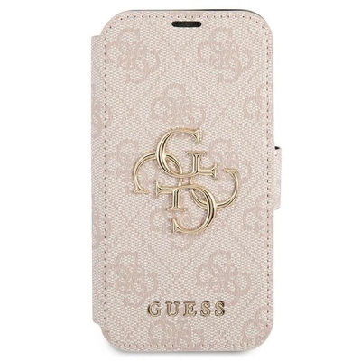 Mbulesë telefoni Guess GUBKP13X4GMGPI për iPhone 13 Pro Max 6.7\", tip libër, rozë