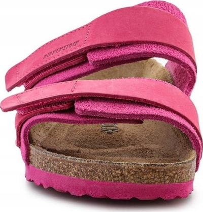 Sandale gocash Birkenstock Uji, shollë anatomike, lëkurë velur, rozë
