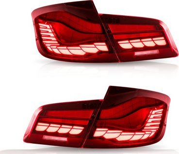 Set drita të pasme LED BMW 5 Series F10, OLED, sinjal dinamik, të kuqe