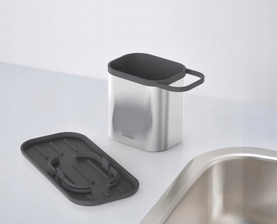 Организатор за мијалник Joseph Joseph Duo Steel Sink Tidy, инокс челик, компактен, сив