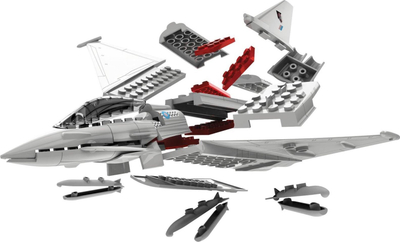 Model aeroplani Airfix Quickbuild Eurofighter Typhoon, kit plastik Snap Together, i parapikturuar, gri