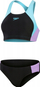 Bikini për goca Speedo Colourblock Splice, 2 pjesë, sportiv, i zi me lejla