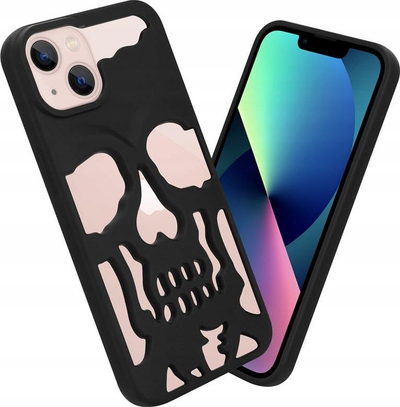 Mbrojtëse telefoni Skull Case për iPhone 13 Pro, me kafkë, nga TPU, e zezë matte