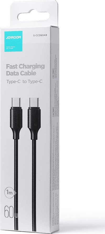 Kabllo USB Joyroom S-CC060A9, USB-C në USB-C, 60W, 1 m, e zezë