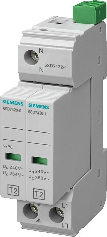 Parafurtunë Siemens 5SD7422-1 Type 2, 2P, 20kA, 350V