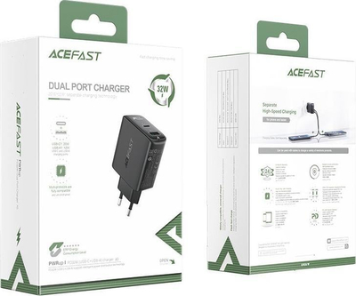 Adapter karikimi Dual USB-A USB-C 32W, Power Delivery 3.0, Quick Charge 3.0, i bardhë