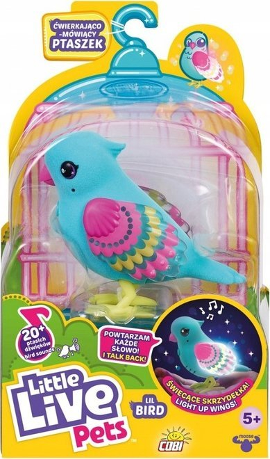 Lodër interaktive zog Cobi Little Live Pets, me zë dhe këngë, dritë LED, shumëngjyrësh