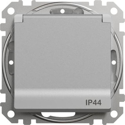 Prizë Schneider Electric Sedna Design, 2P+PE, IP44, ngjyrë alumin argjendi