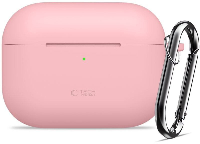 Kuti mbrojtse Tech-Protect për Apple AirPods Pro 3, silikon, me karabinë, rozë