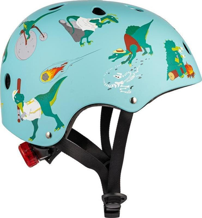 Helmet biçiklete për kalamaj Hornit Lids Dinosaur, me drita LED, blu