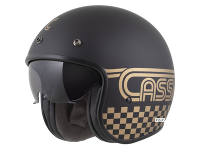 Helmetë moto CASSIDA Oxygen 2.0 Rondo, e hapur, diellzë e integruar, e zezë matt ari