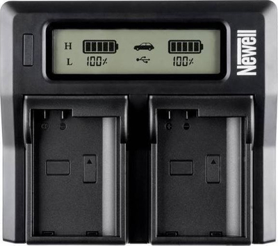 Karikues dykanalësh Newell DC-LCD për kamera, për bateri DMW-BLF19E, me ekran LCD, ngjyrë e zezë