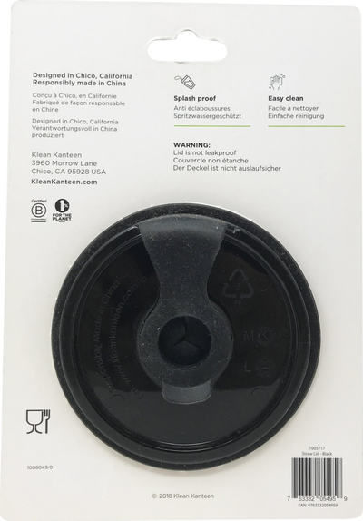 Капак со отвор за цевка Klean Kanteen, за Vacuum Tumbler и Steel Pint, проѕирен