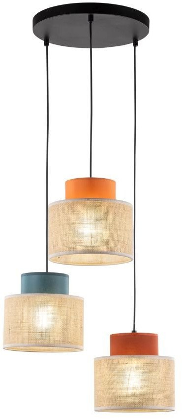 Llambadar varës TK Lighting DUO JUTA MIX 2759, 3xE27, lartësi e rregullueshme, multikolor