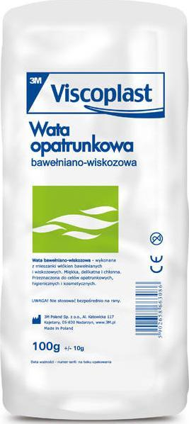 Vatë mjekësore 3M Viscoplast, pambuk me viskozë, 100 g, e bardhë