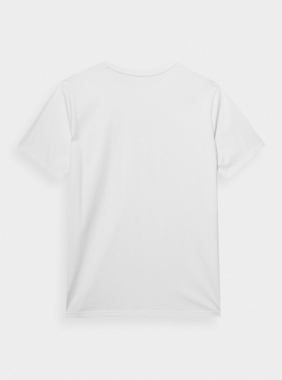 Bluzë T-shirt 4F M 4FWMM00TTSHM1843, pambuk 100%, e bardhë