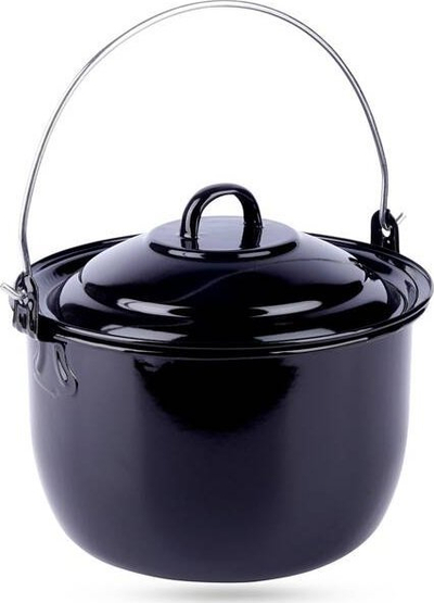 Tenxhere kampingu Ambiance, çelik i emaluar, 3.8L, me kapak, e zezë