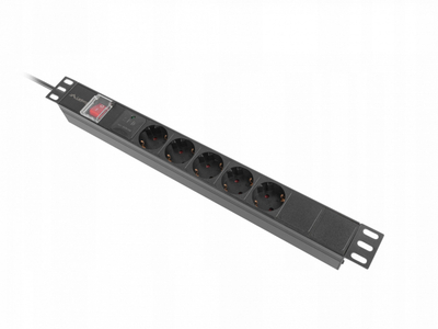 Shirit energjie Lanberg PDU 5x Schuko, 19", 2m, C14, i zi