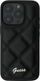 Kapak telefoni Guess Leather Quilted për iPhone 16, lëkurë, i zi