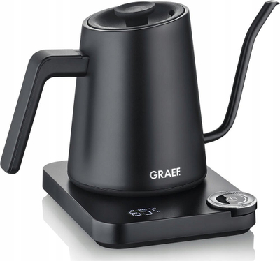 Iбрик електричен Graef GK 502, 0.9L, контрола на температура, црн