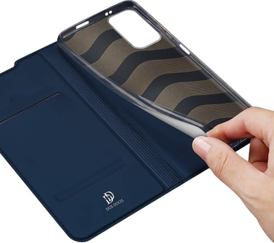 Mbulesë telefoni Dux Ducis Skin Pro për Poco M4 Pro 5G, me xhep kartash, boçe për stand, blu e errët
