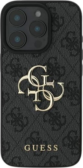 Kapak telefoni Guess 4G Big Logo për iPhone 16 Pro Max 6.9", lluksoz, i zi