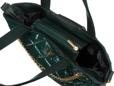 Çantë crossbody për gra Peterson, me zinxhir, rrip i gjerë, jeshile e errët