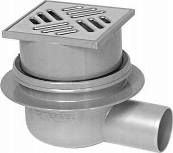 Трап за под Kessel Classic 40150.20, страничен излез, 100 x 100 mm, инокс