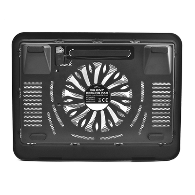 Bazë ftohëse për laptop Media-Tech Silent Cooling Pad MT2660, ventilator i qetë, ndriçim LED, e zezë